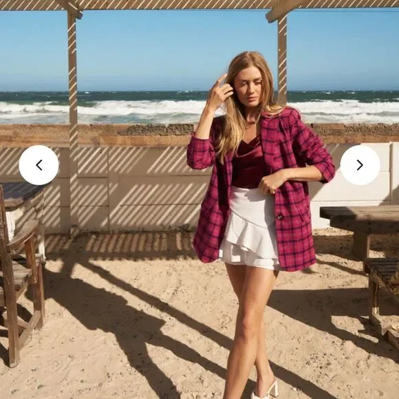 NWT Vestique As If Plaid Fuschia Pink Fall Winter Blazer Coat Jacket Size Large - Picture 11 of 11